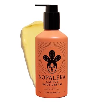 Nopalera Cactus Body Cream, Flor de Madera Scent, Deeply Nourishing Prickly Pear Body Cream with Vitamin E and K, Aluminum Bottle 8 oz