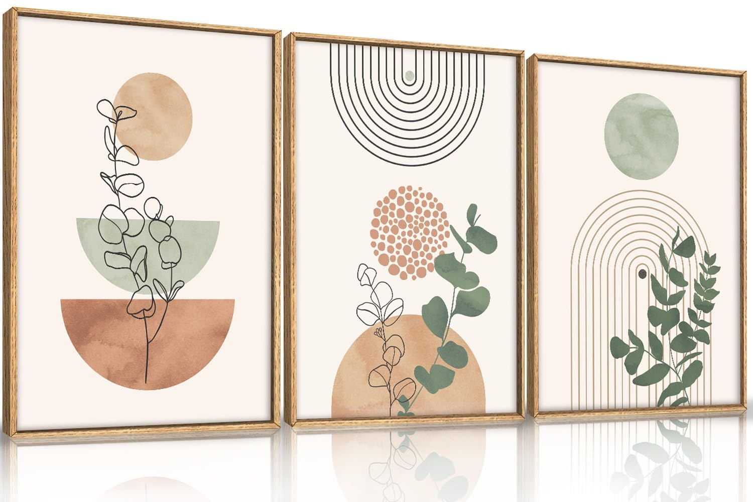 Ausril Large Abstract Green Gray Pastel Framed Canvas Wall Art,Neutral Landscape Wall Decor,Modern Watercolor Lake Artwork,Beige Textured Illustrations Art for Living Room,Bedroom,Office- 16"x24"x3 — view 35