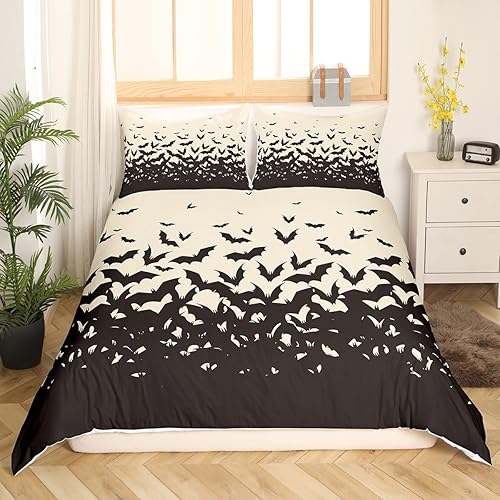 Miniatura 10 de Feelyou Juego de ropa de cama de Halloween para niñas y niños, tamaño King, lindo juego de funda de edredón de fantasma kawaii, funda de edredón de