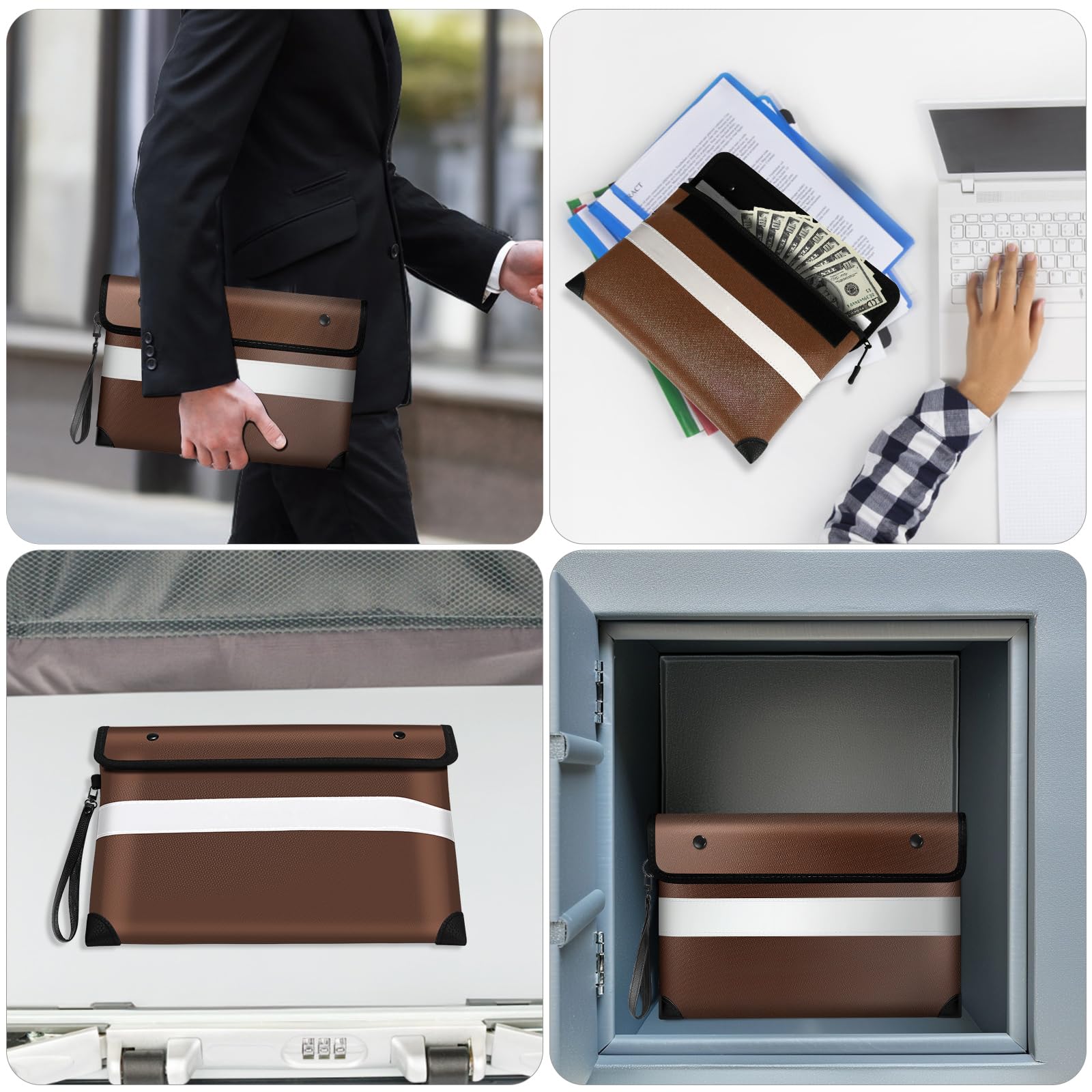 Vailoin Pochette Anti feu Résistante 2800℃ Certification UL94 V-1 Sac Ignifugé Étanche