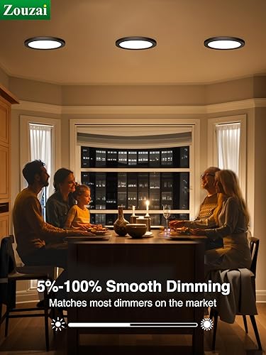 Miniatura 3 de Lámpara LED de techo empotrada, regulable 5CCT seleccionable 2700K3000K4000K5000K6000K, 7 pulgadas, 15 W, accesorio de iluminación redondo ultrafino