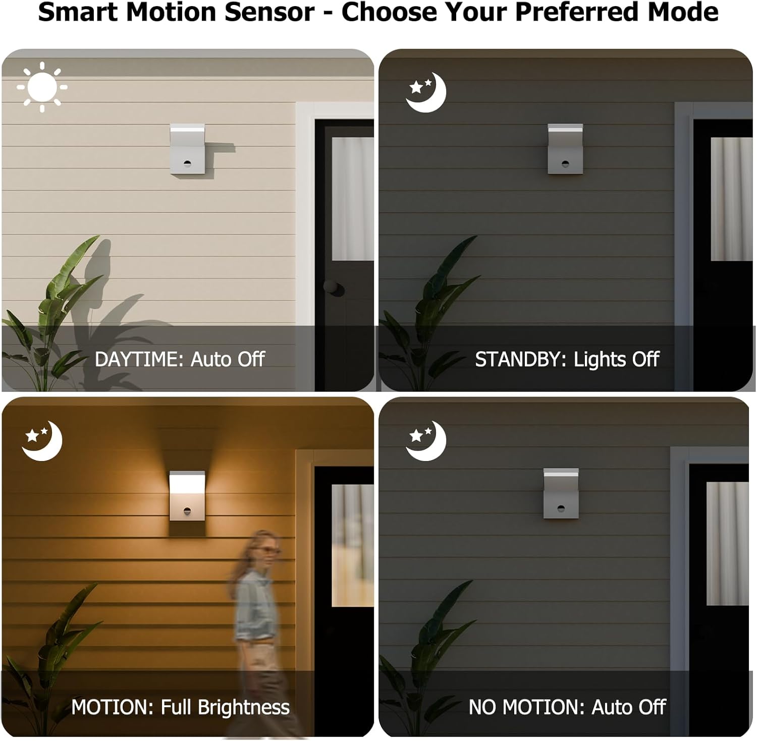 Lustrlach Motion Sensor Outdoor Light Fixtures Wall Mount,Exterior Wall Sconce, Porch Light, Garage Lights, Waterproof Motion Lights for Outside,Garden, Front Door