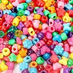 1000 Pcs 6x9 Mm Pony Beads Bulk Plastic Bracelet Beads Plastic Pony Beads for Bracelets Making Multi-Colored for Hair Braiding DIY Necklace Key Chain and Jewelry Making