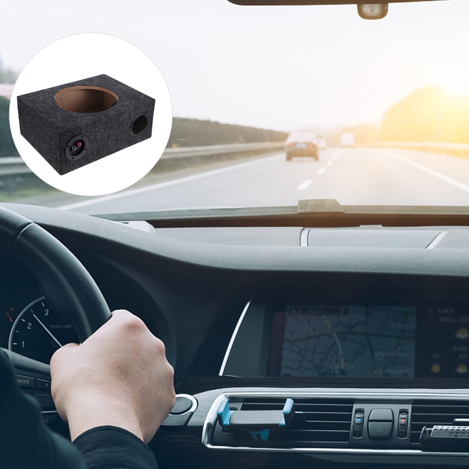 Cassa per Subwoofer per Auto da 10 Pollici Design Sottile e Materiale in Legno e Abs, Installazione Semplice per Interni Auto e Prestazioni Audio Migliorate