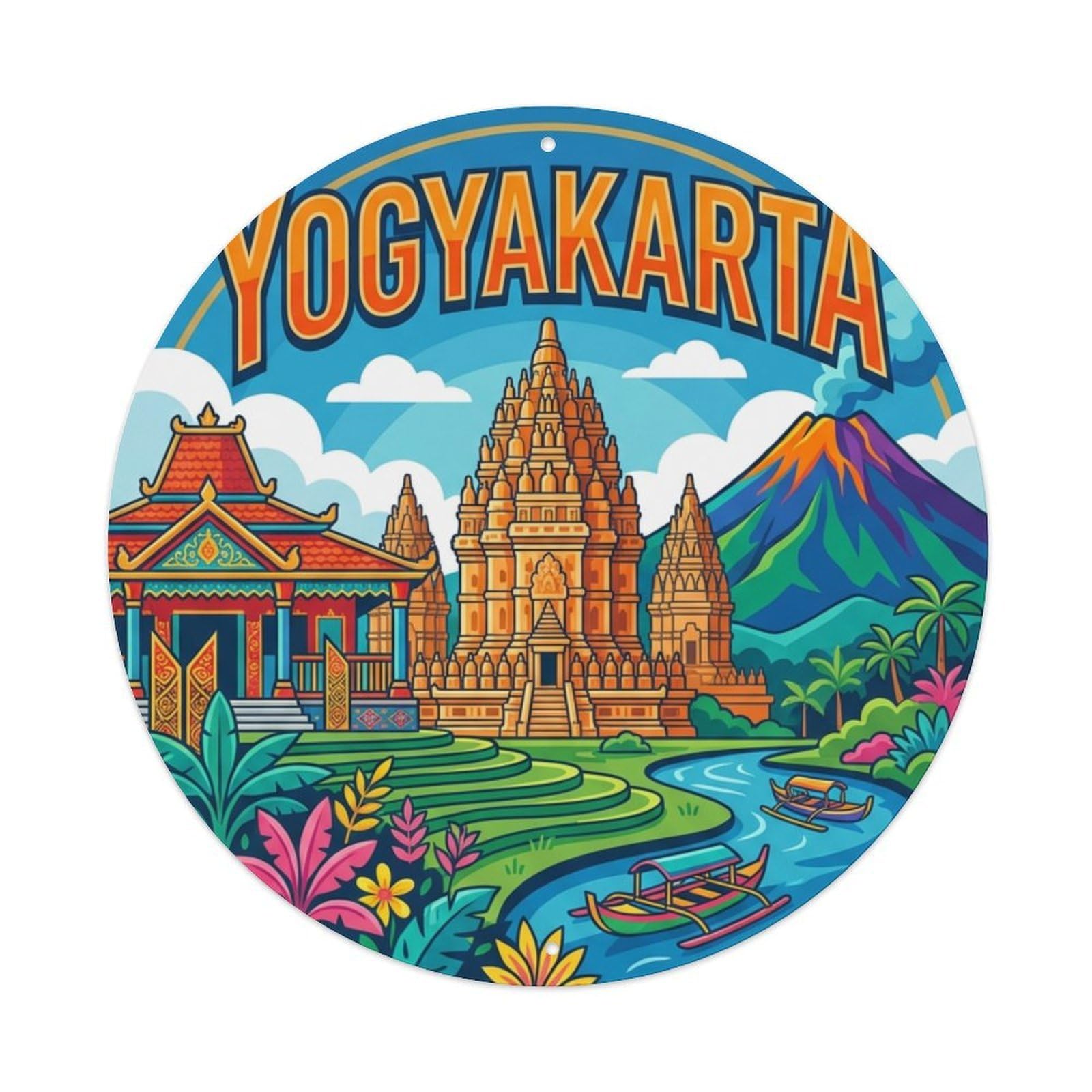 Retro Travel Indonesia Yogyakarta Metal Tin Sign