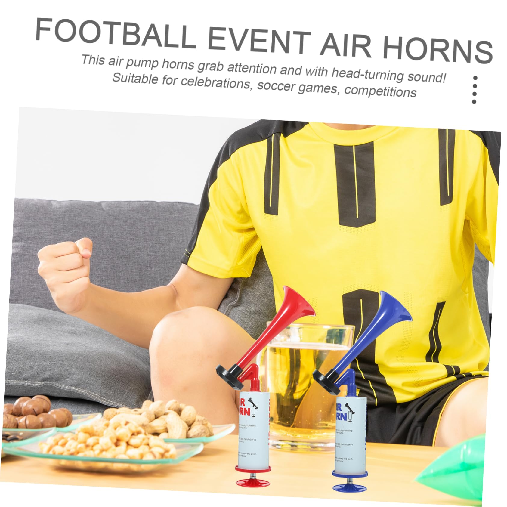 Klaxon à Main Air Horn - 2 Pièces, 19 Cm, Pour Matchs, Fêtes Et événements En Plein Air