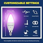 Lightinginside Candelabra intelligent LED Des ampoules, 60 Équivalent en Watt, 6W 500lm, E12 LED Ampoules compatibles avec Alexa et Google Assistant,80+CRI, RGB, APP Contrôle, 2PCS