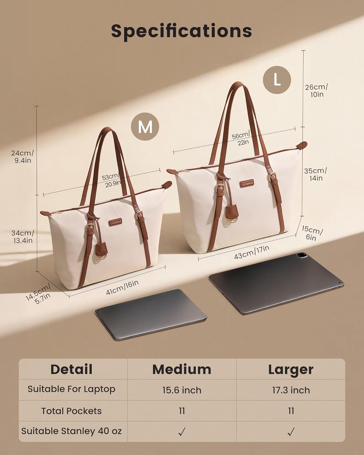 LOVEVOOK Laptop Tote Bag for Women Work - 15.6 Inch Large Computer Purse Tote Bags for Teacher Nurse, Great for Office Travel - Image 4