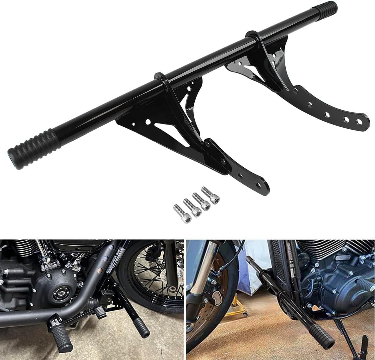 H RUO Front Highway Footpeg Engine Guard Crash Bar Frame Slider Fit for Harley Softail Street Bob M8 Low Rider FXLR S ST FXBB FXST FXFB 2018-2024 2023