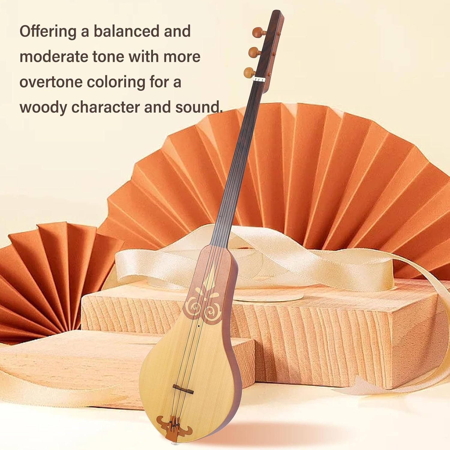 Dulcimer Guitar, Spruce and Mahogany 3 String Portable Dulcimer for Practice Performance for Acoustic Guitars Box Drums and More