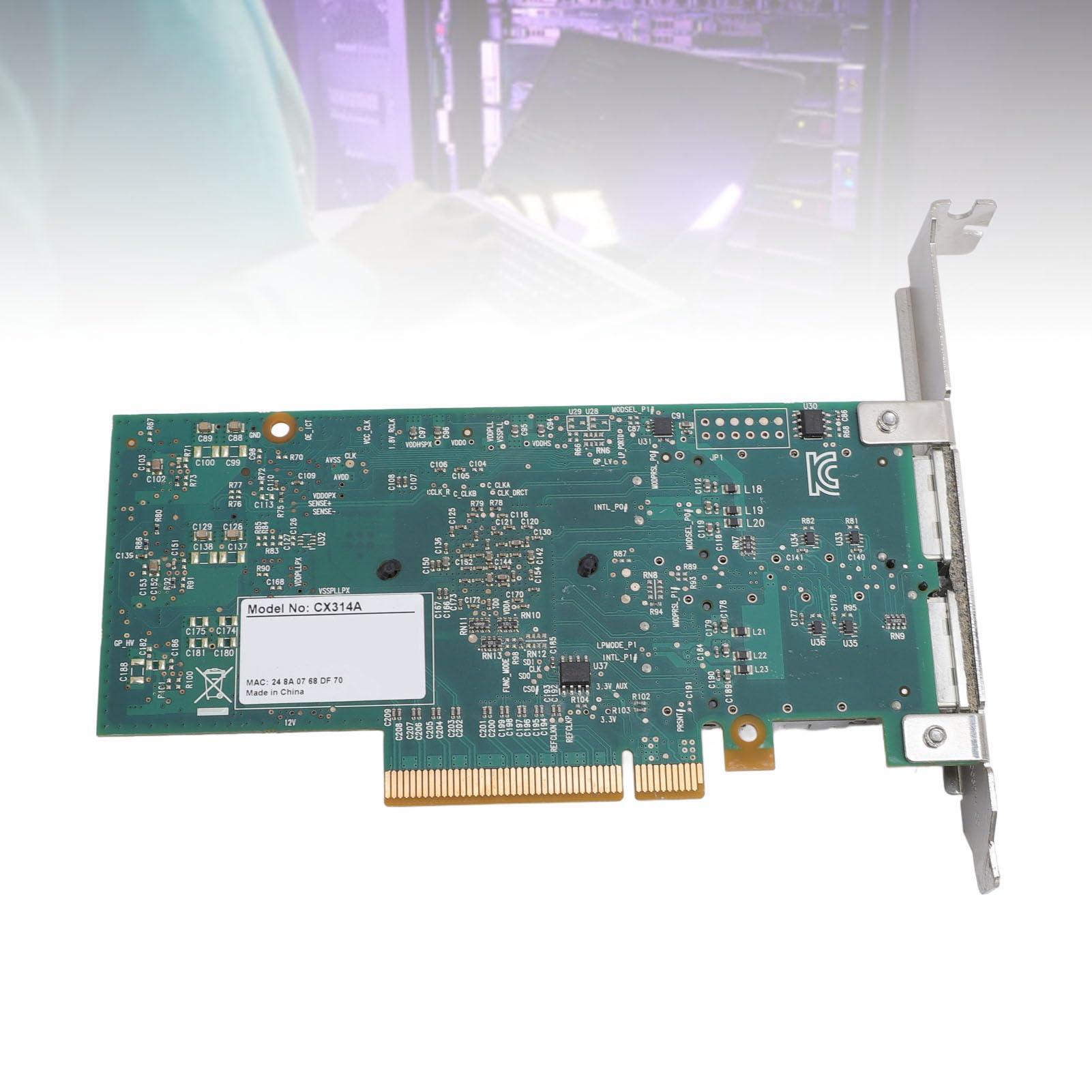 Domary Scheda Ethernet PCIe Scheda di Rete 2 Porte 80 Gbps Totali con Porte PCIe 3.0 X8 e QSFP per Workstation Server Data Center a Bassa Latenza