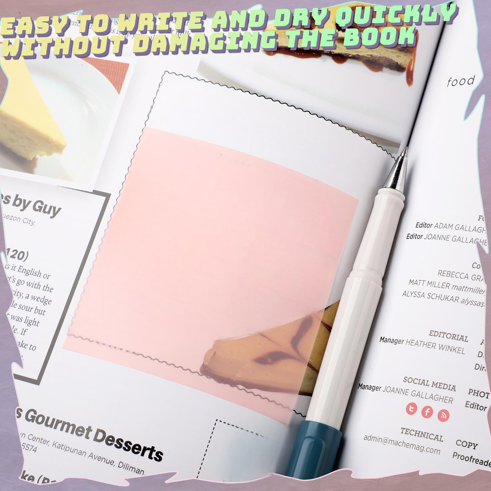 Jetec 500 Sheets Transparent Sticky Notes - 3x3 Inch See-Through Memo Pads For Office & Study