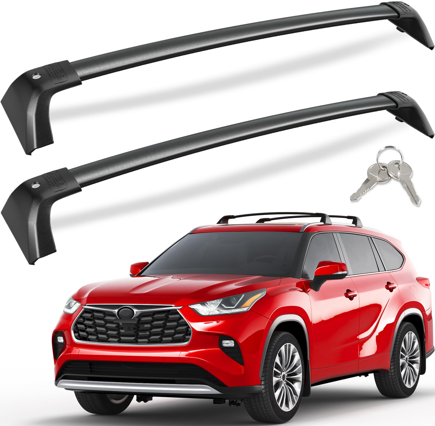 Photo 1 of ***VERY USED*** KINGGERI Lockable 260lbs Cross Bars Roof Racks Fit for Toyota Highlander 2020-2026 XLE Limited Platinum Hybrid, Heavy Duty Aluminum Metal Crossbar Luggage SUV Accessories(NOT for L/LE/LE Hybrid