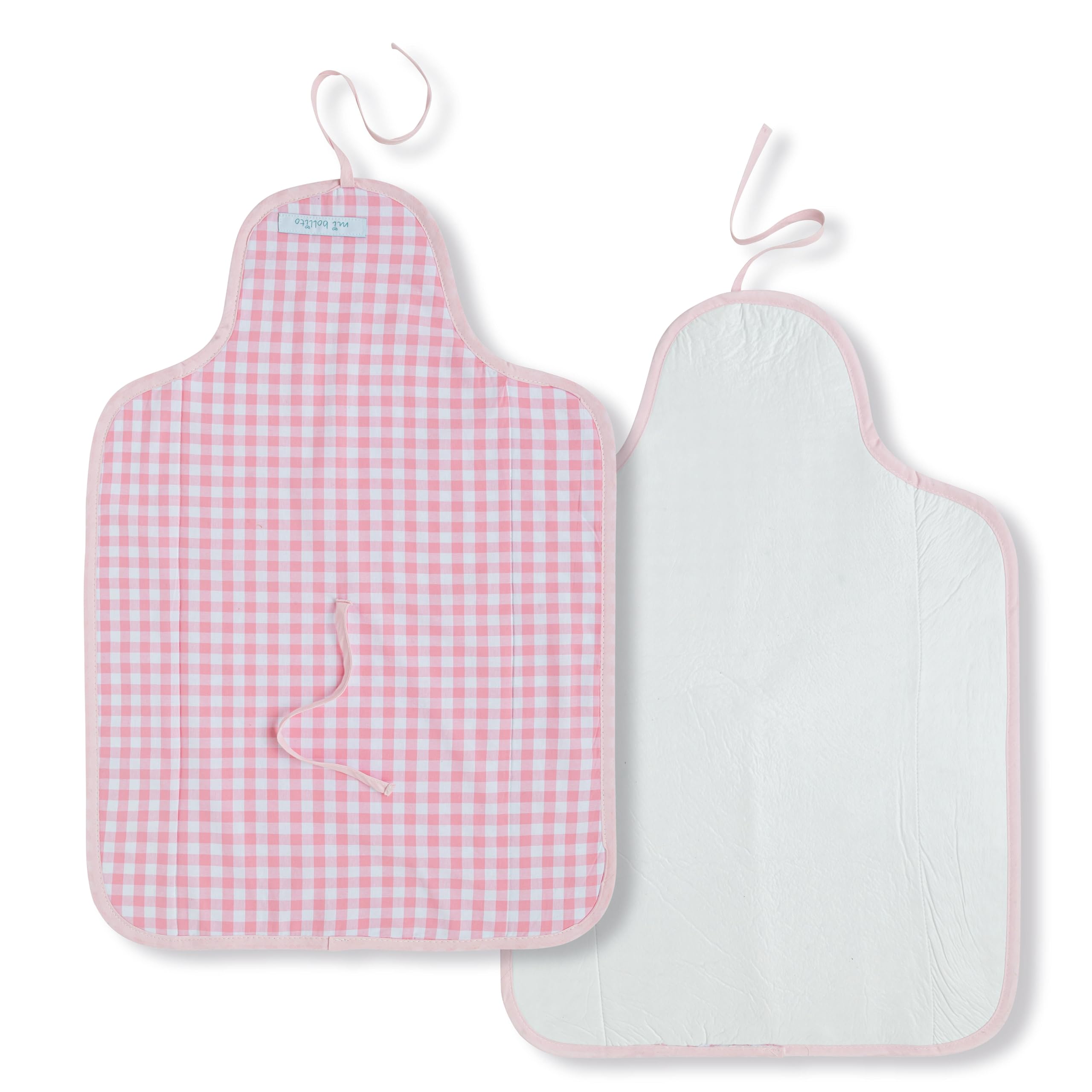 Mi Bollito Portable Gingham Fabric Baby Changing Mat, Pink - Image 4