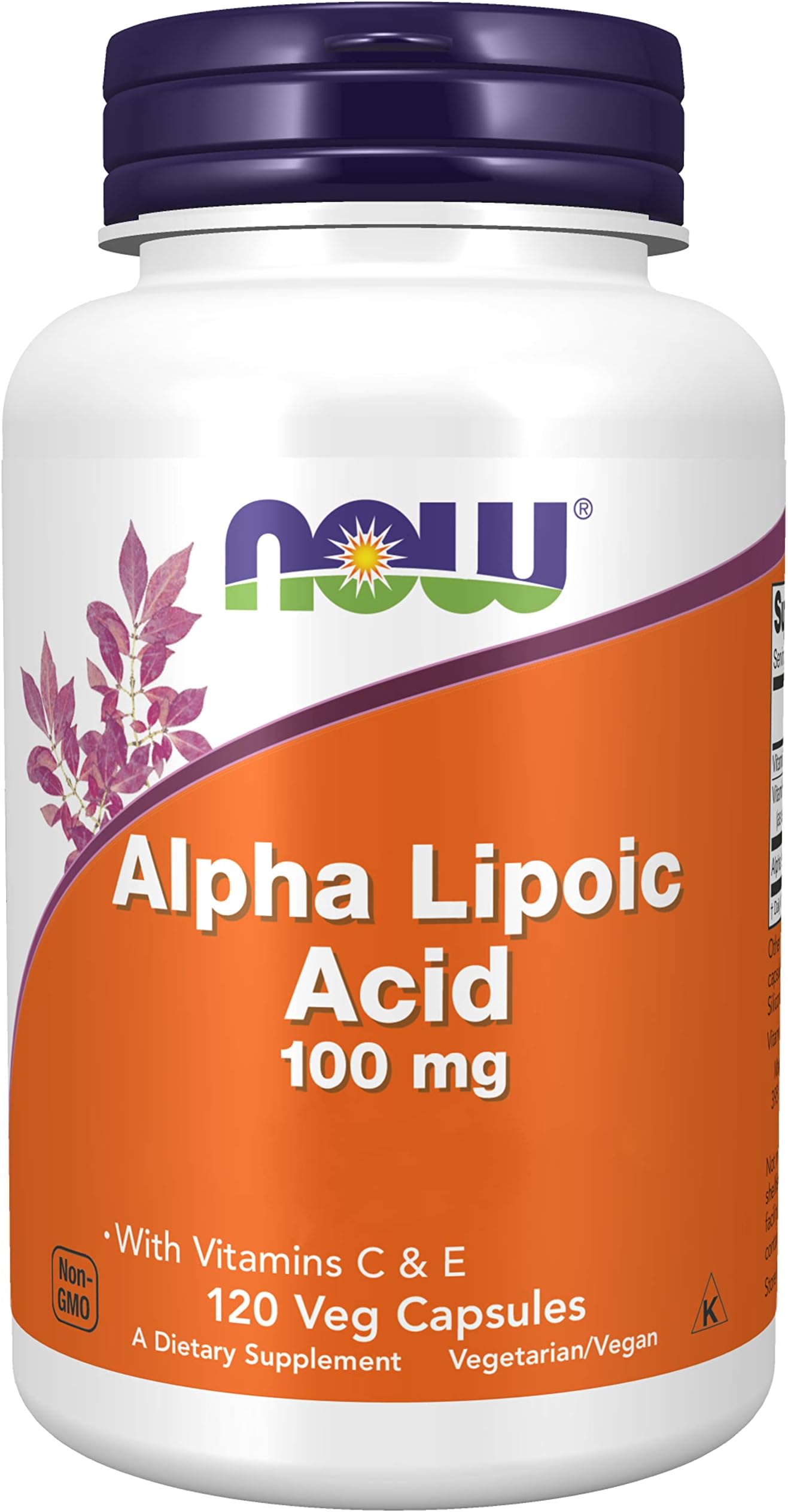 Now Foods, Alpha-Lipoic Acid, 100mg, 120 Vegan Capsules, Lab-Tested, Gluten Free, Soy Free, Non-GMO