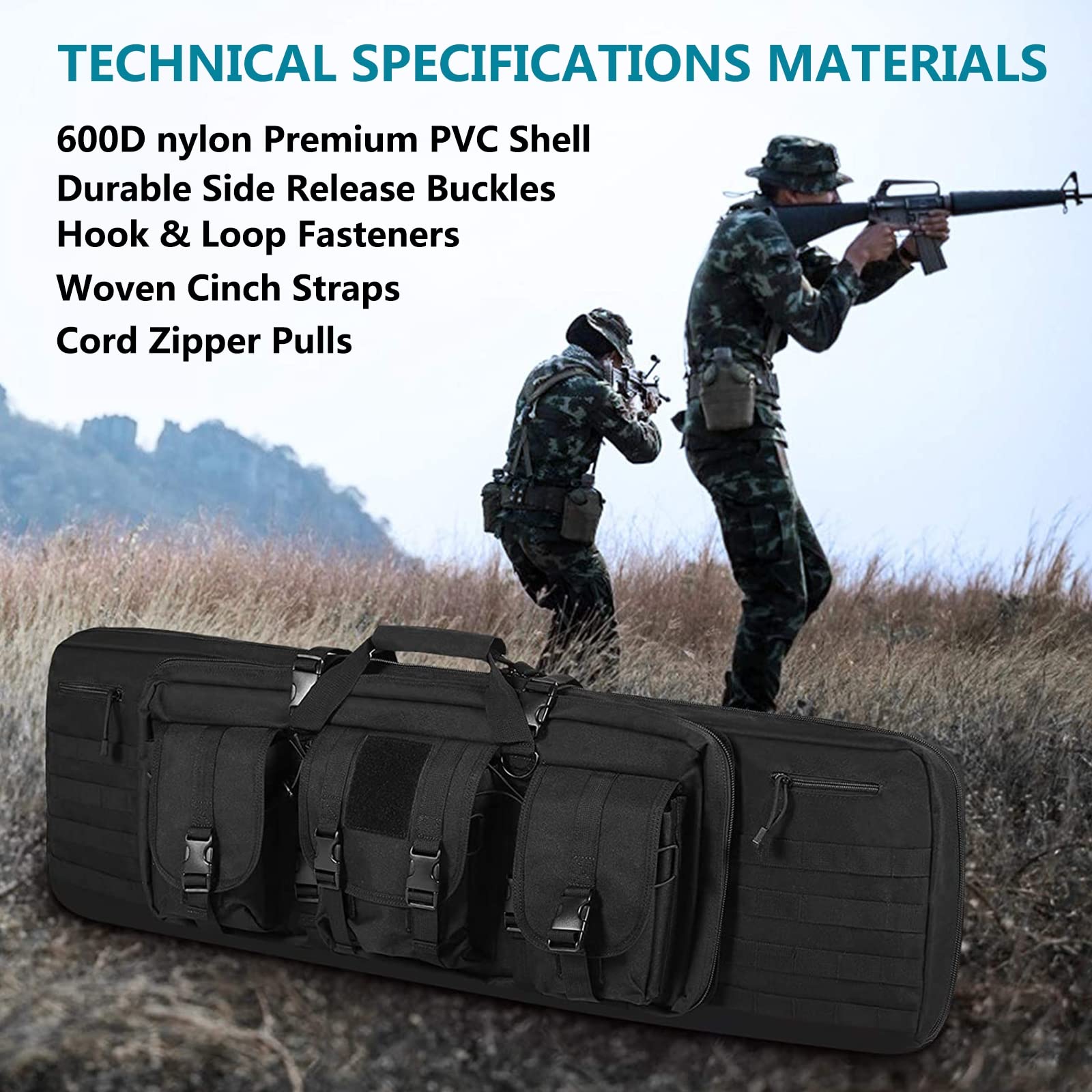 Funda para carabinas,Estuche para Rifle táctico para Arma,Suave Acolchado con Cerradura carabina Bolsa,para caña de Pescar Mochila Funda Impermeable y Portátil