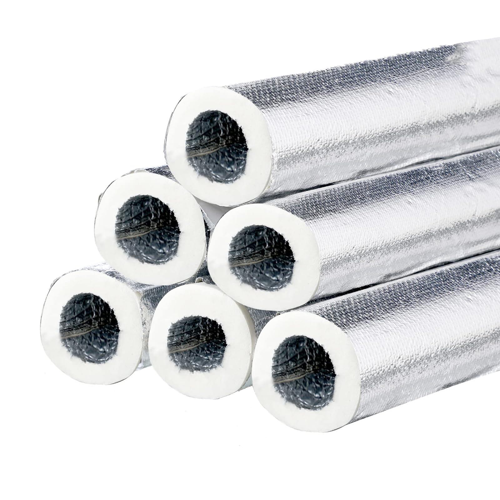 Aislamiento De Espuma para TuberíA,Coquilla Aislante De Papel Aluminio Autoadhesivo,Firmemente Adherido,Adecuado para El Aislamiento De Conductos De Aire Acondicionado