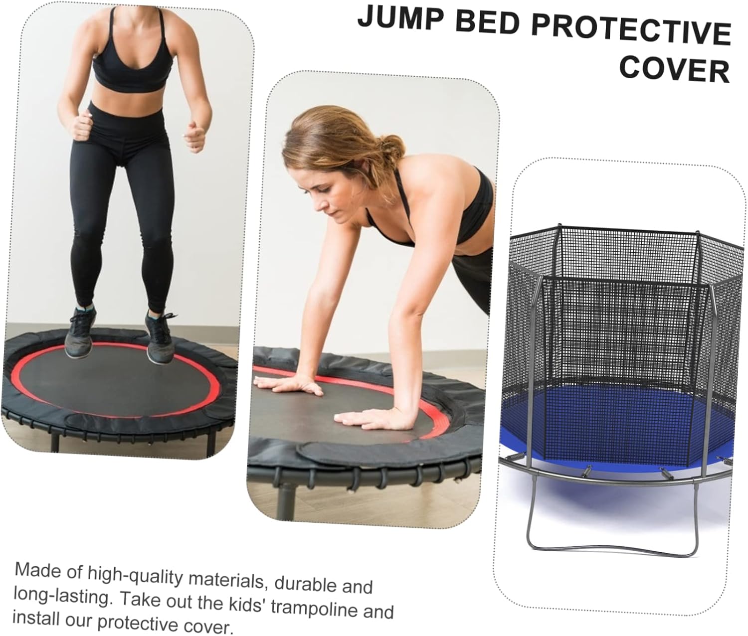 1pc Trampoline Replacement Cushion Cover Round Protective Mat for Outdoor Use Easy to Install Prevents Injuries Material for Trampoline Safety