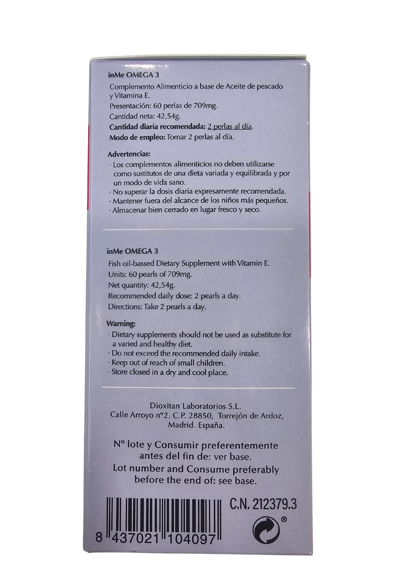 InMe Lab Omega 3 Formato Ahorro 2ª unidad -20%