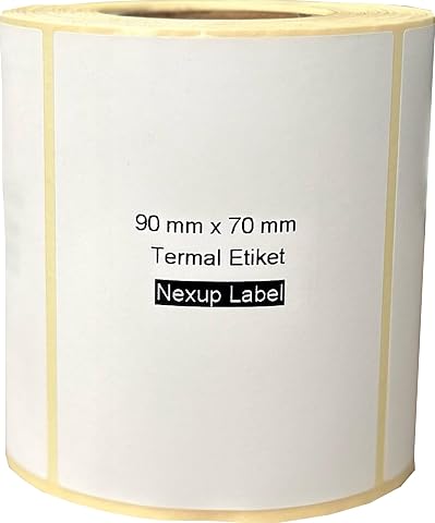 90x70 mm Termal Etiket, Barkod/Adres/Kargo Termal Etiketleri, Zebra ve Diğer Yazıcılarla Uyumlu
