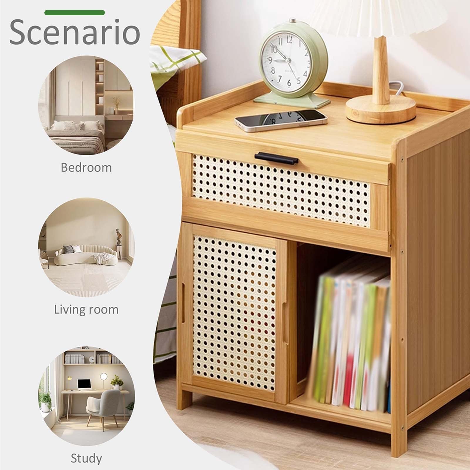 Comodini Piccolo Verticale, Comodino Camera da Letto | Tavolino Moderno e Minimalista per Camere da Letto, Dormitori e Piccoli Spazi