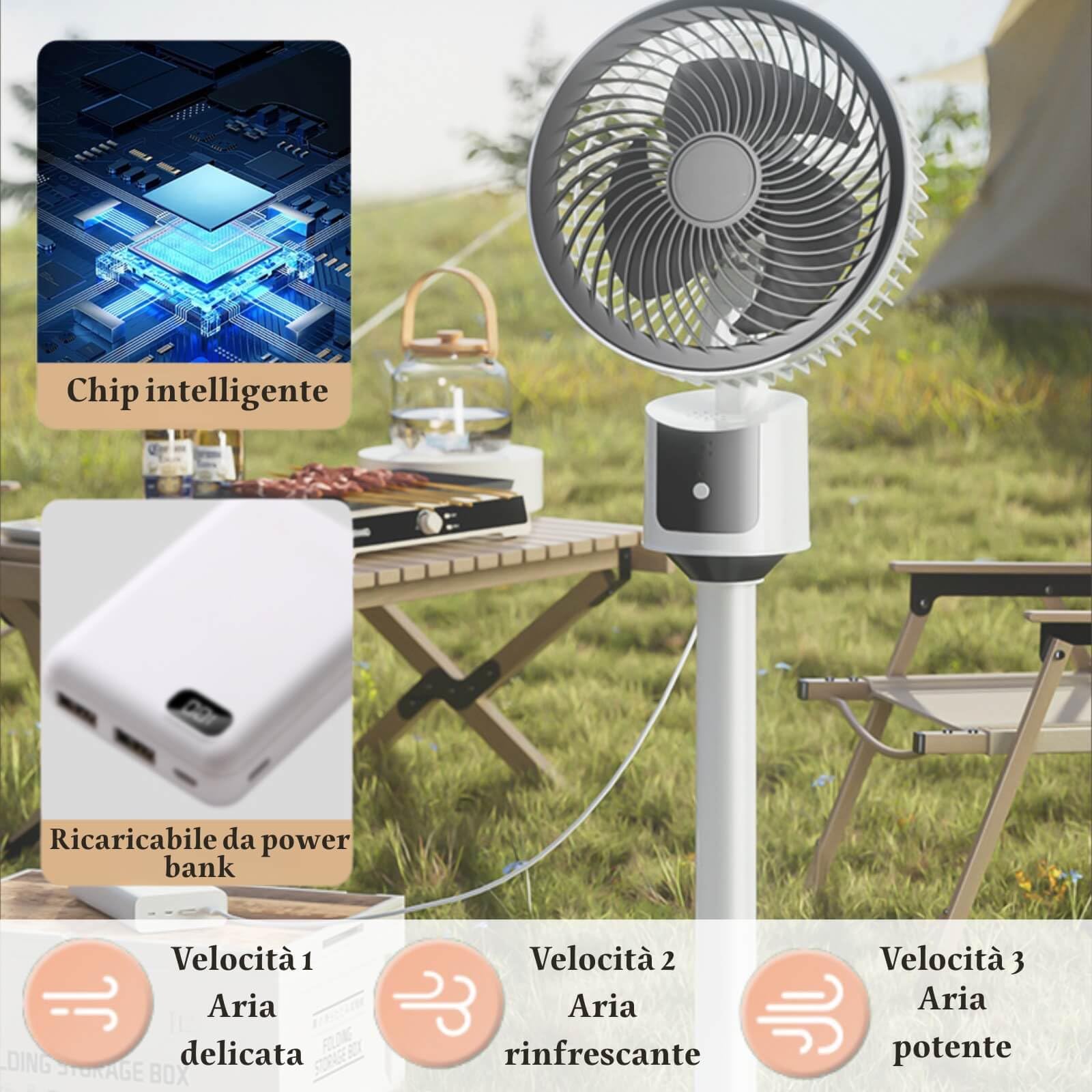 Ventilatore a Piantana, Ventilatore Silenzioso per Camera da Letto, Ventilatore a Piantana Oscillante, 3 Velocità, Oscillante, Risparmio Energetico, per Camera da Letto, Soggiorno, Ufficio