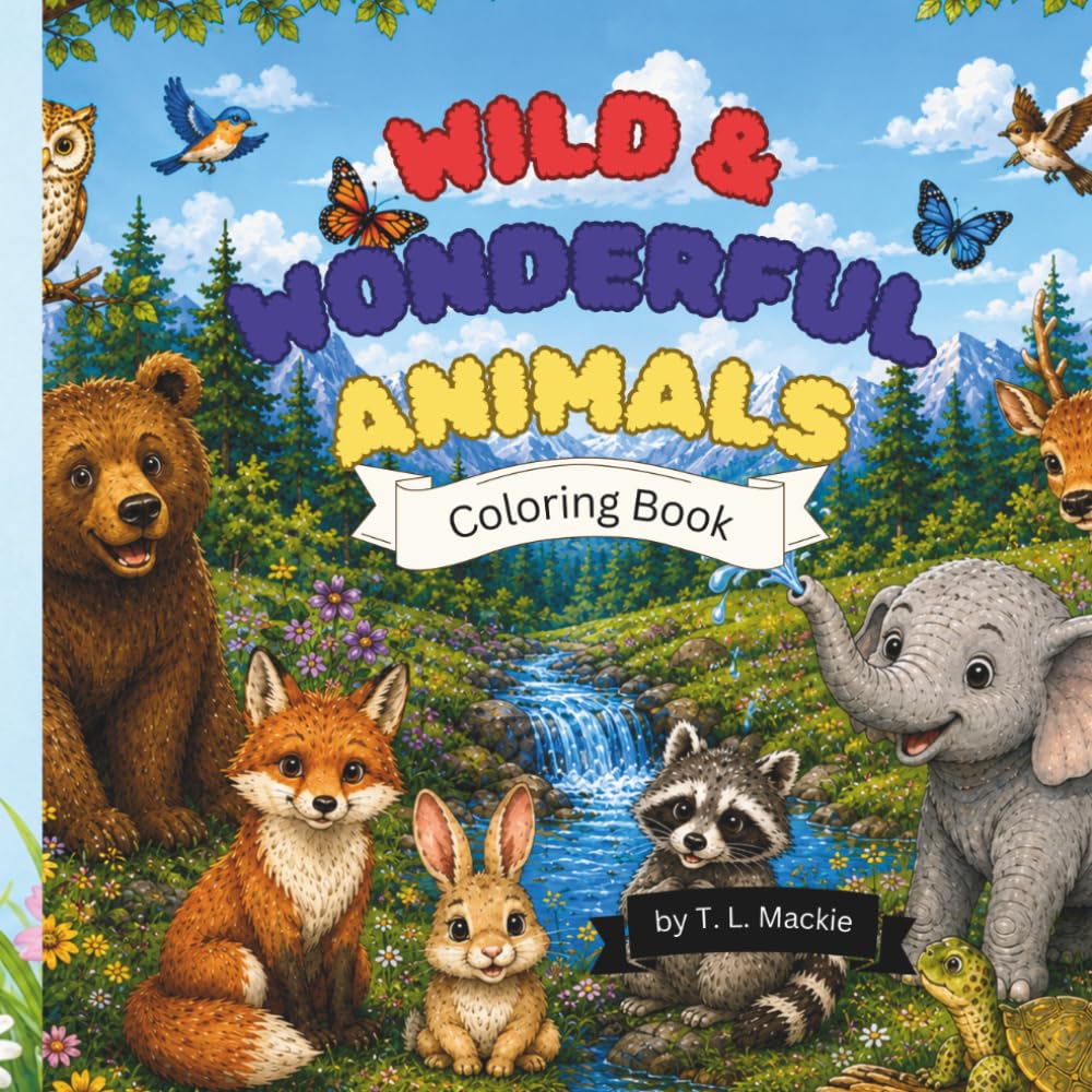 Wild & Wonderful Animals: Coloring Book
