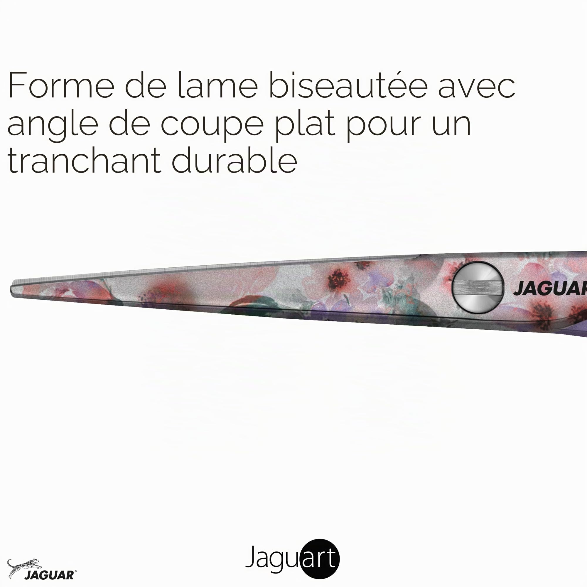 JAGUAR Ciseaux à cheveux JaguART MAGIC GARDEN 5.5" | Ciseaux de coiffeur en design offset | Revêtement high-tech anti-allergénique et résistant en qualité photo | Fabriqués en Allemagne