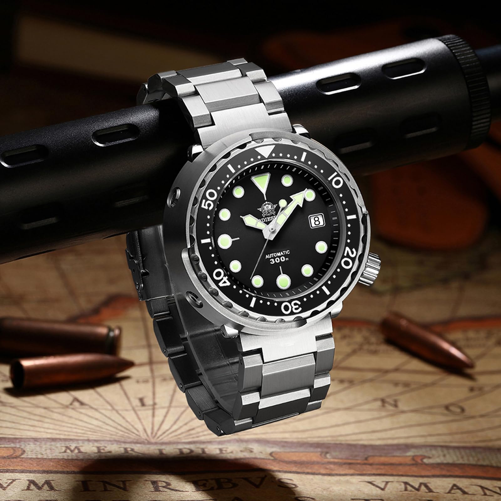 ADDIESDIVE Herren Automatik Automatikuhr Elegant Lässig Mechanisch Armbanduhren Mit Saphirglas Edelstahlarmband/taucheruhr Herren