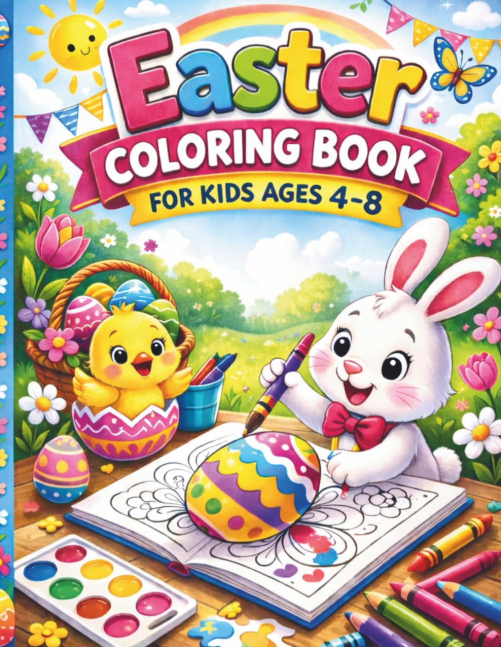 Easter Coloring Book for Kids Ages 4-8: A Fun Easter Activity Book for Preschool and Kindergarten Boys and Girls