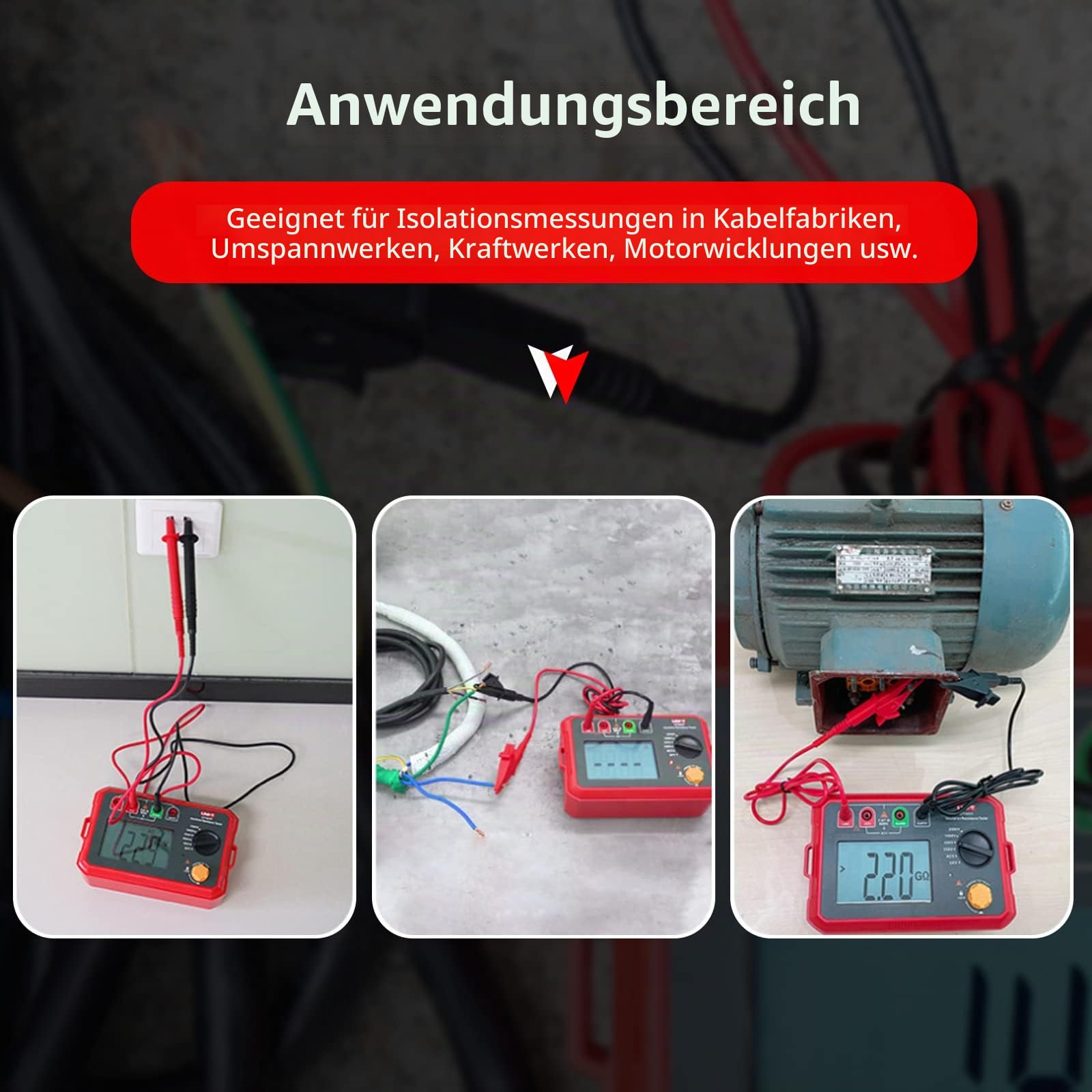UNI-T UT502C Isolierung Widerstand Tester 2500V 20.0GΩ Isolationsmessgerät Isolationstester, Digitale Megohmmeter Ohm Tester Auto Range mit Hintergrundbeleuchtung