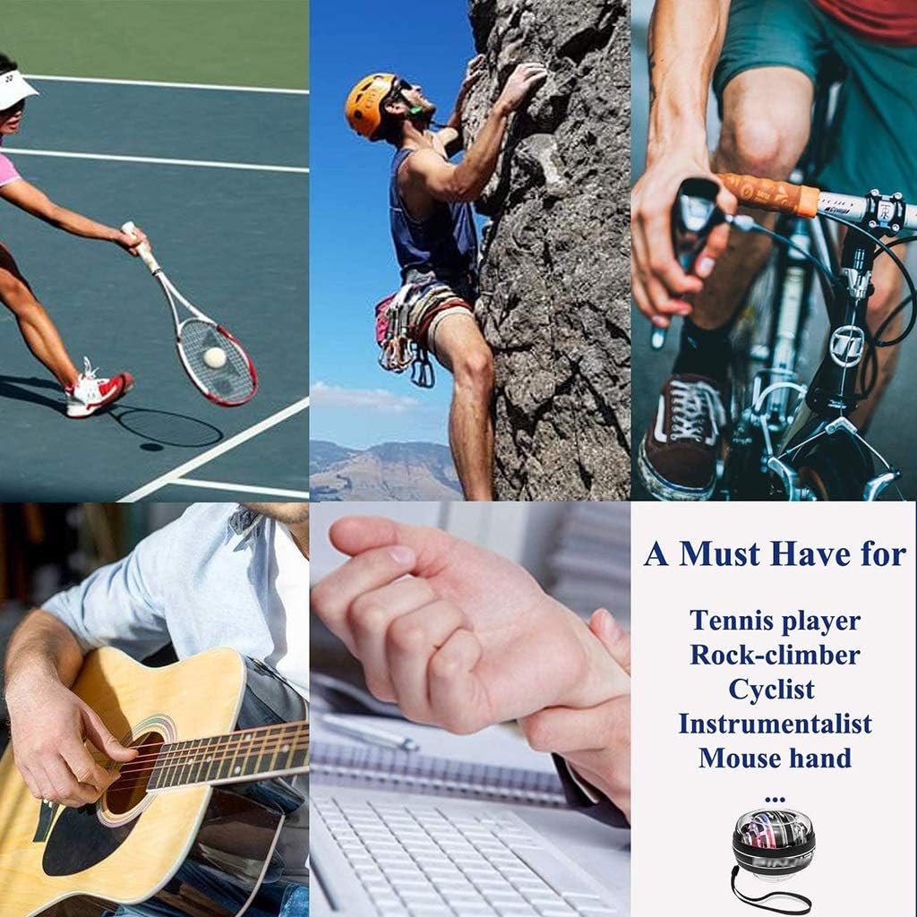 Auto-Start Wrist Trainer Ball, Gyroscopic Ball, Forearm Exerciser Strengthener, with LED Lights, for Stronger Arm Muscle (Color : Style 2) (Style 1)