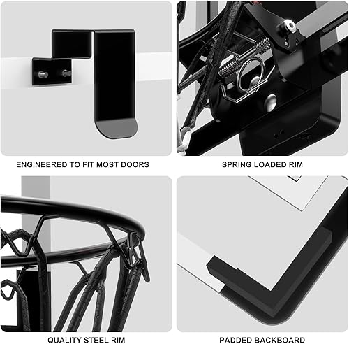 Miniatura 7 de Mini aro de baloncesto interior para niños para puerta pared habitación con 3 bolas marcador electrónico