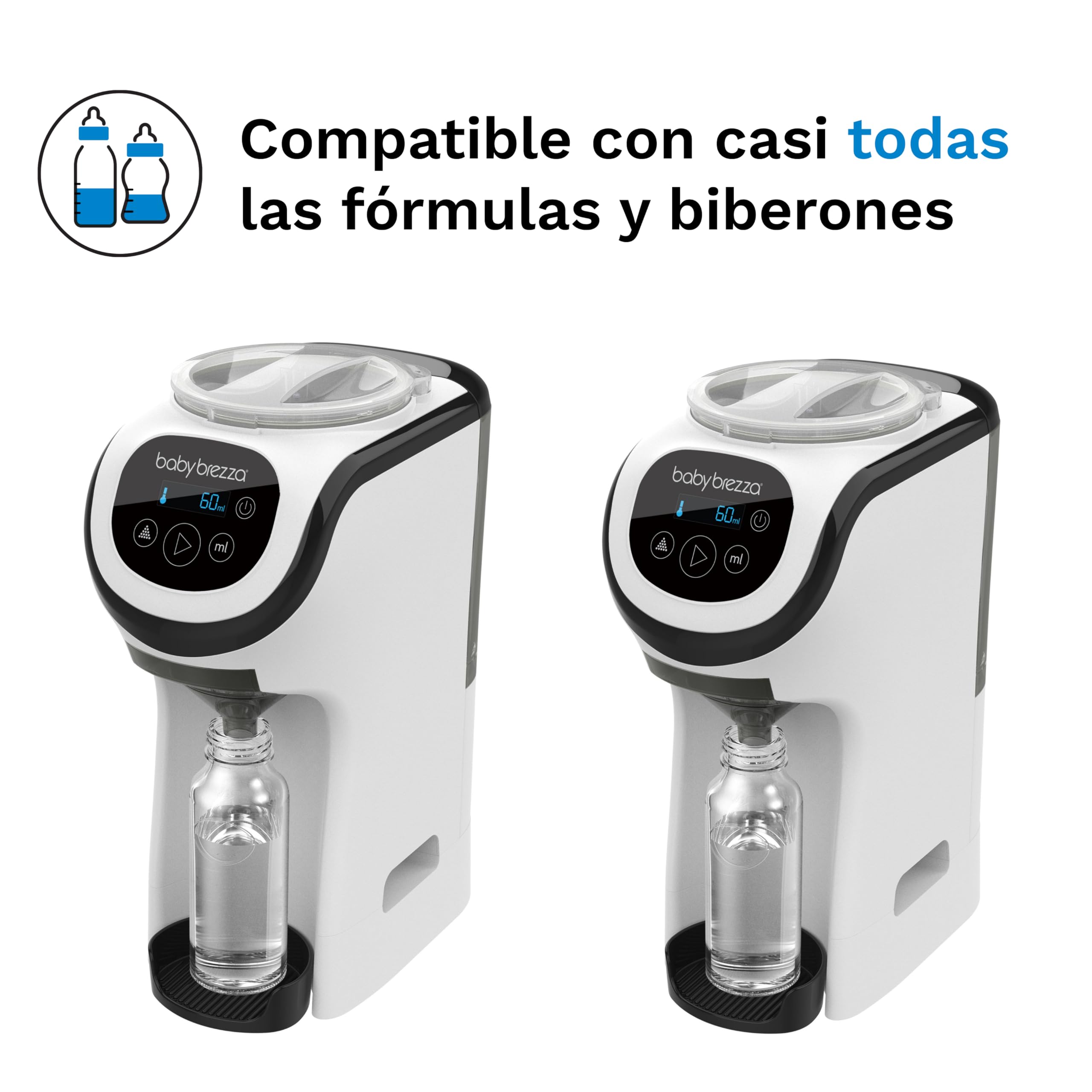 Baby Brezza Formula Pro Mini - Preparador de Biberones Automático - Dispensador de Leche en Polvo Compacto y Portátil - Compatible con Fórmulas - Calienta Biberones