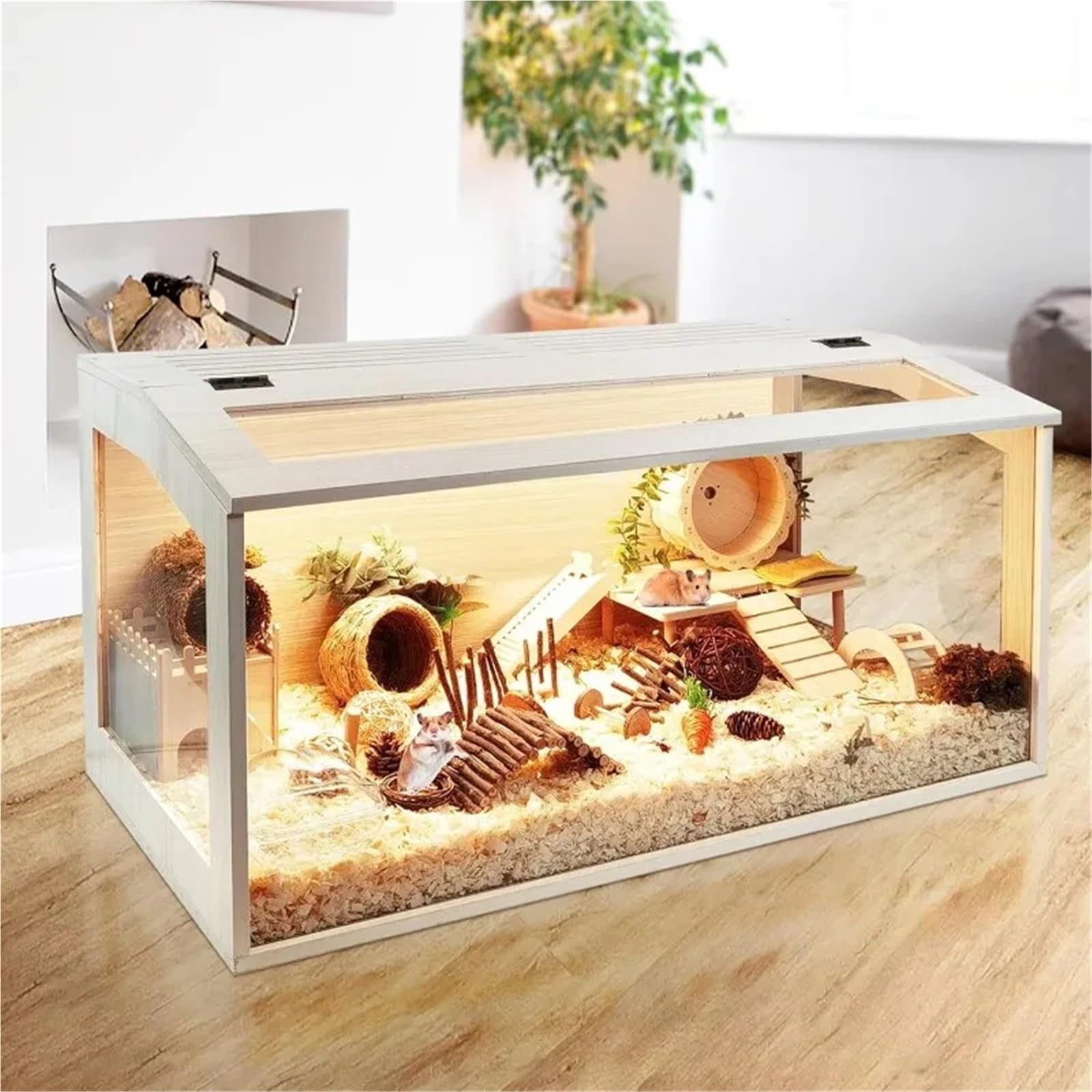 Hamsterkäfig Große Meerschweinchen-Chinchilla-Hamster-Lebensräume, vollständig transparente Kleintierkäfige for den Hausbau von Hamstern