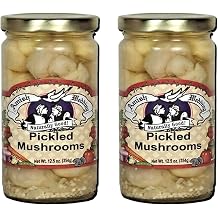 Amish Wedding Foods Pickled Mushrooms, 2-Pack 12.5 oz. 354g Jars Pickled Mushrooms