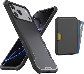 Smartish® iPhone 17 Pro Max MagSafe Case + MagSafe Wallet - Magnetic Protective Case - Heavy Duty Armor Cover + Detachable Extra Strength Magnetic Wallet for Apple iPhone 17 Pro Max - Black Tie Affair