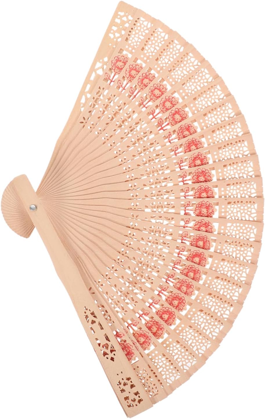 BESTYASH 50pcs Retro Hollowed Folding Hand Fans for DIY Decorative Fans for Parties Weddings and Events Vintage Floral Design Portable and Practical