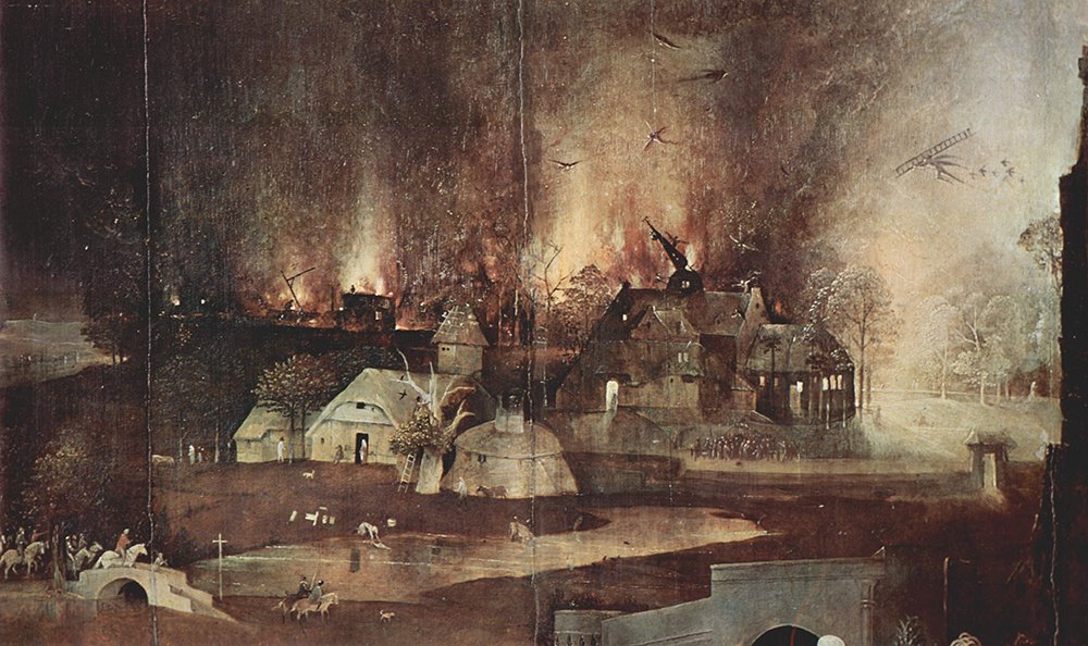 Hieronymus Bosch Burning cuadro mate enmarcado para decoración de pared
