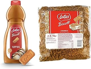 Lotus Biscoff Topping Sauce 2.2 lb (1kg) Squeezy Bottle and Lotus Biscof...