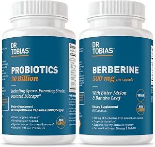 Dr. Tobias Probiotics 30 Billion CFU & Berberine 500 mg – Digestive & Metabolic Wellness Bundle