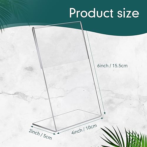 Miniatura 3 de Paquete de 48 marcos de fotos acrílicos de 4 x 6 pulgadas, portarretratos de plástico transparente para cabina de fotos inclinada, soporte vertical