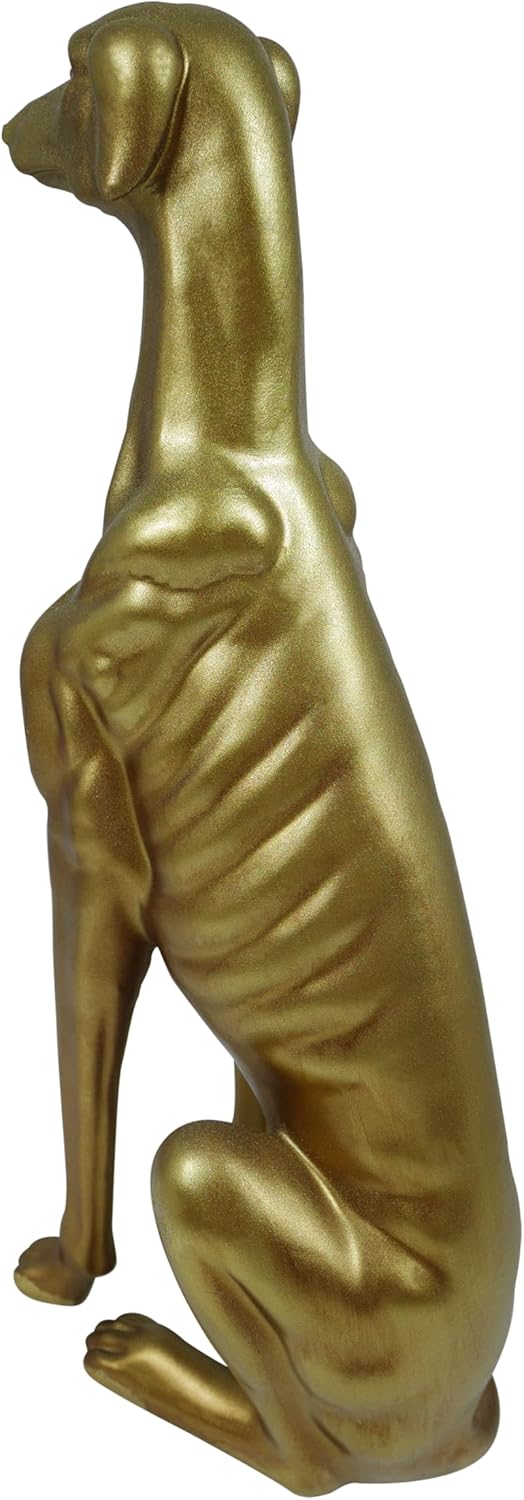Gold Greyhound Sculpture, 14.5'' Tall Dog Statue for Coffee Table Entryway Bookshelf, Animal Figurines for Modern Home Décor, Housewarmings Birthdays Gifts for Dog Lovers