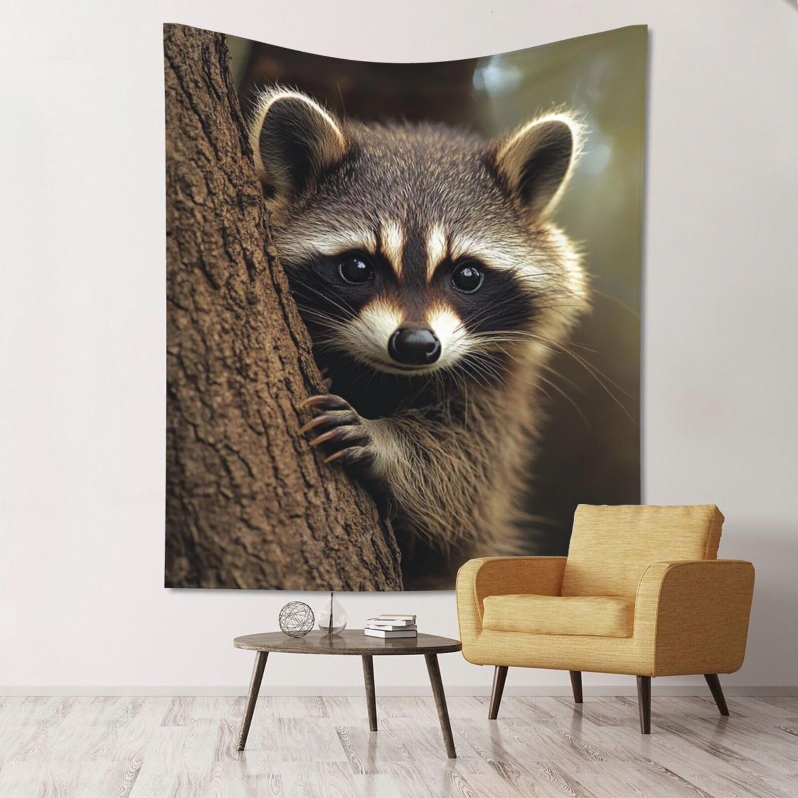XOPEKVLAWM Tapestry Wall Hanging for Bedroom Aesthetic Wall Mural Tapestries 152x130 cm Art Backdrop raccoon Tapestries Landscape Poster Tapestry for Living Room Dorm Office Home Decor