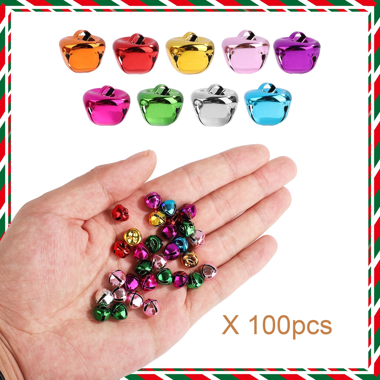 Marrywindix Lot De 100 Clochettes Artisanales De 2,5 Cm Pour Noël, Fête, Festival Et Décoration De La Maison