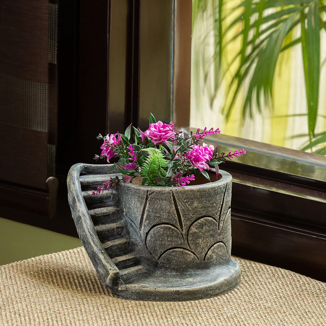 ExclusiveLane Wishing Well Handmade & Handpainted Terracotta Planters for Living Room & Garden Decoration Items Outdoor, Grey, (L * W * H) = (6.7 * 6.0 * 4.4) Inches, (EL-021-178) (B09MQMFY26) Amazon Price History, Amazon Price Tracker