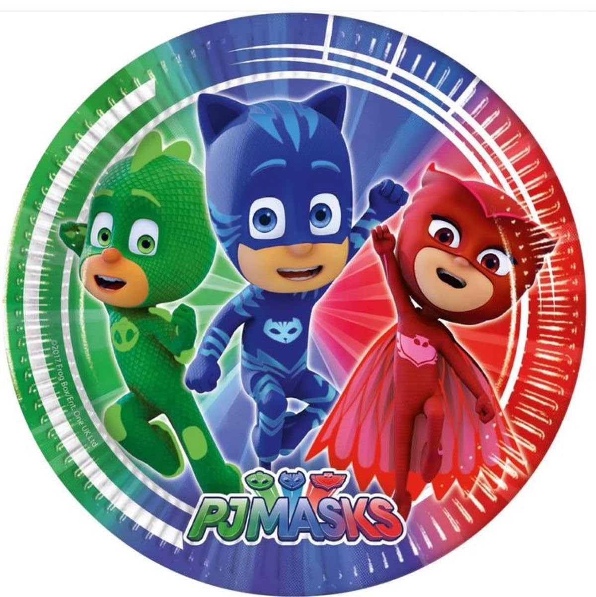 Procos 93441 PJ Masks Party Plates Size 23 cm Pack of 8 Disposable Paper Plates Children's Birthday Party Tableware FSC® Mix