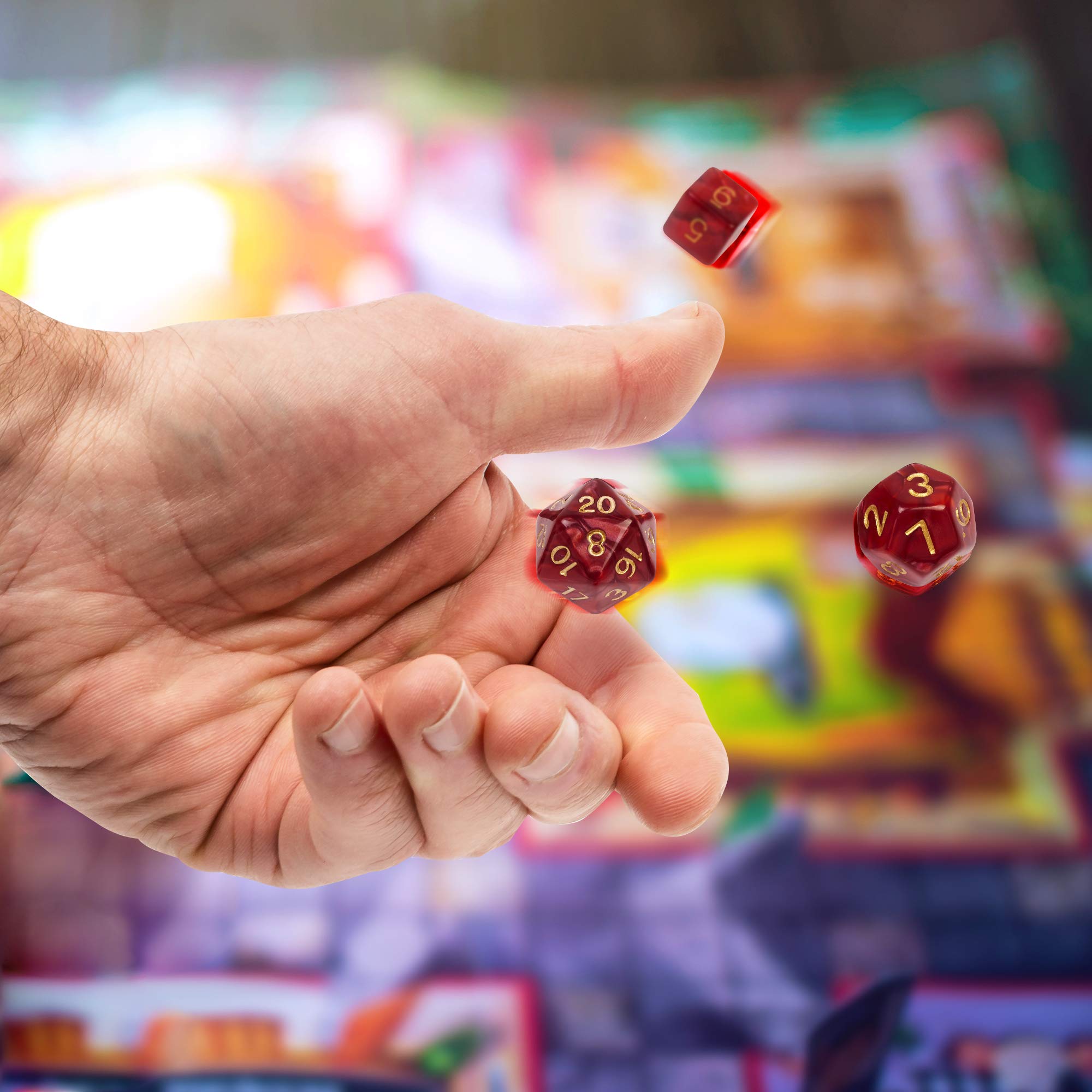 THE TWIDDLERS 140 Pièces Dés Polyédriques pour DND, Donjons et Dragons, RPG, JDR, MTG, Jeux de Table, Jeux de Rôle - Solide