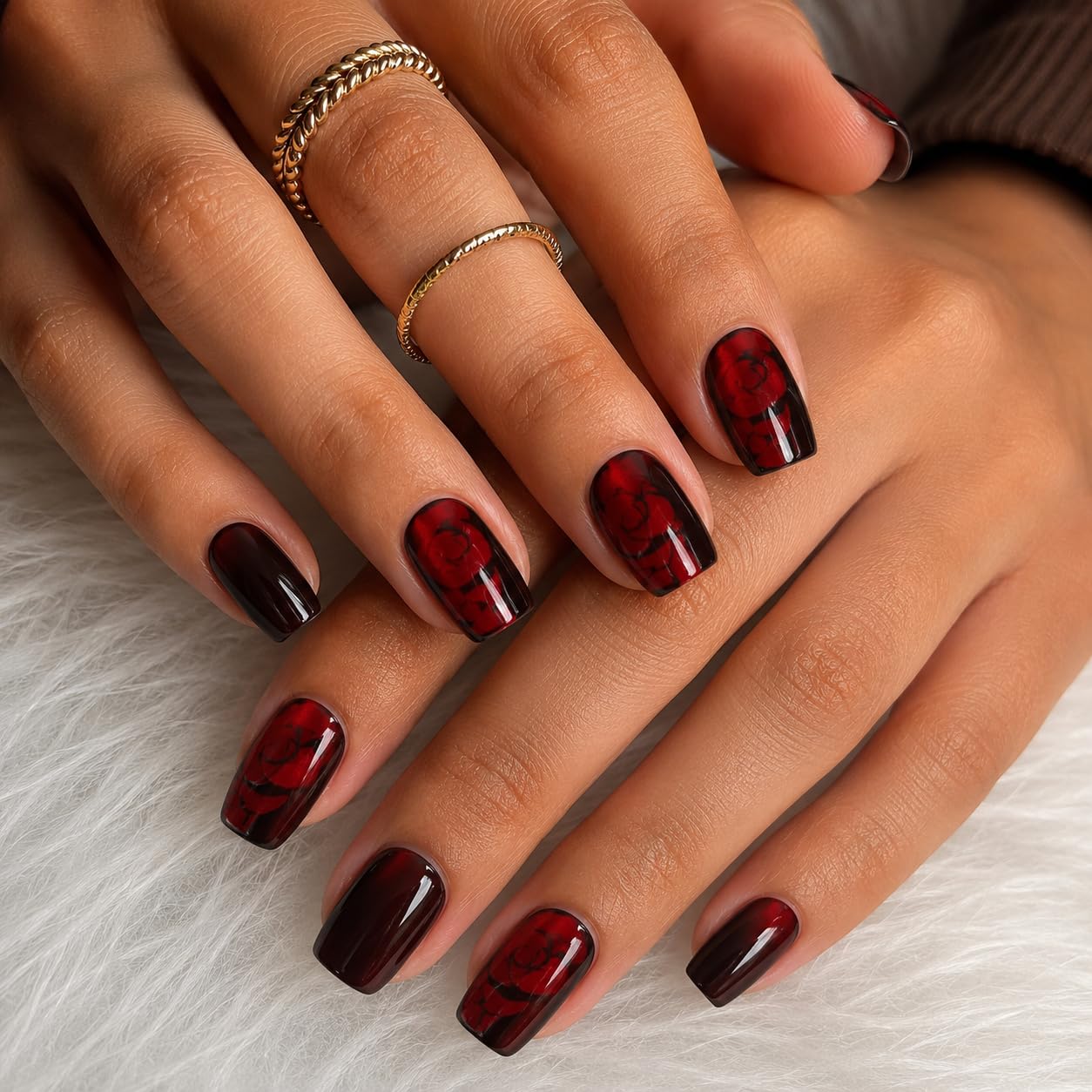 Kliins, red and black rose Print press on nails,square Press On Nails Kit for Women And Girls Fake Nail Extension | Reusable Nail Extension For Women With Glue Tab | Long Lasting Glossy Finish Artificial Nails | Easy to Apply Fake Nails for Salon Look at Home | Stick-On Manicure Kit For Parties, Weddings And Gifts | Trendy Nail Art Set for All Occasions-image-28