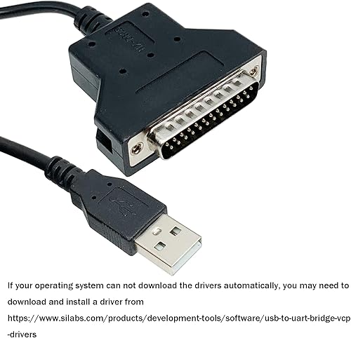 Miniatura 5 de 5FT/150CM Silabs CP2102 Chip USB a RS232 DB25 Serial Cable adaptador para escáner de impresora de código de barras